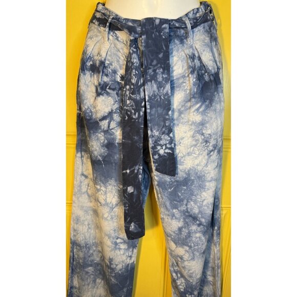 Cloth & Stone Anthropologie Venice Wide Leg Pants Size Small Tie Dye Flowy Boho - Picture 2 of 6